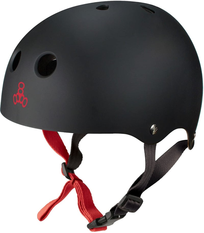 Triple Eight Sweatsaver Halo Water Helmet for Wakeboarding and Waterskiing  Black Rubber  Small
